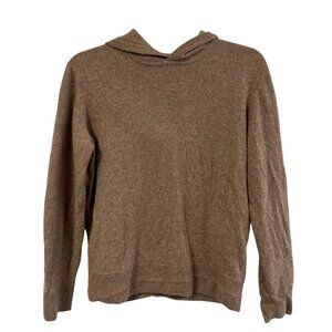 Naadam Brown Recycled Cashmere Hooded Sweater Size Small Womens Pullover